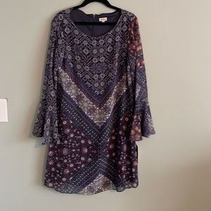 Cremieux Boho dress. NWT Beautiful navy, purple, white, turquoise, blue, brown